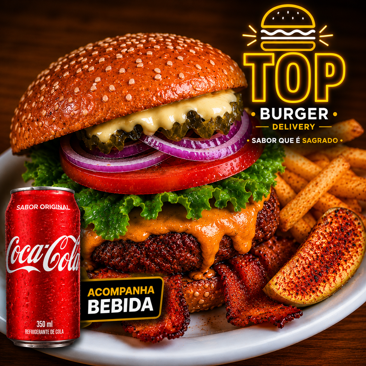 1X Classic Salada + Coca-Cola + Fritas